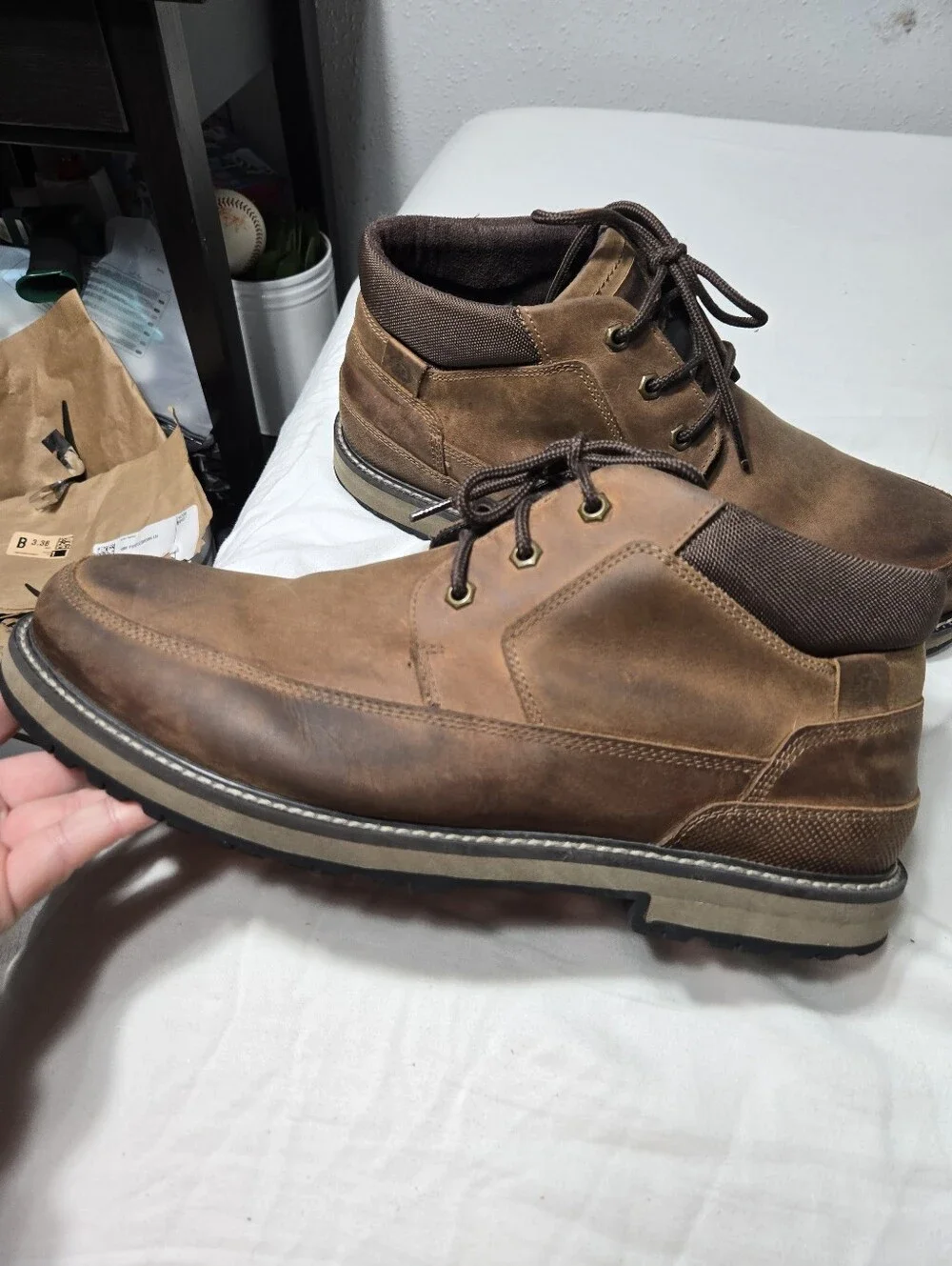 Dunham Byrne WP Chukka CJ0853 Mens Brown Extra Wide 4E Chukkas Boots Sz 12